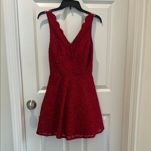 Elegant Red Lace Dress